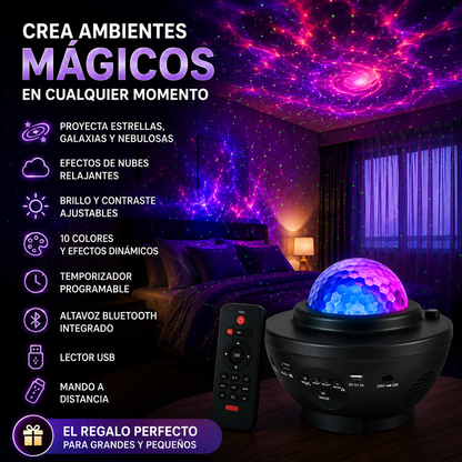 LumenStar™ Proyector Galaxy con Altavoz Bluetooth
