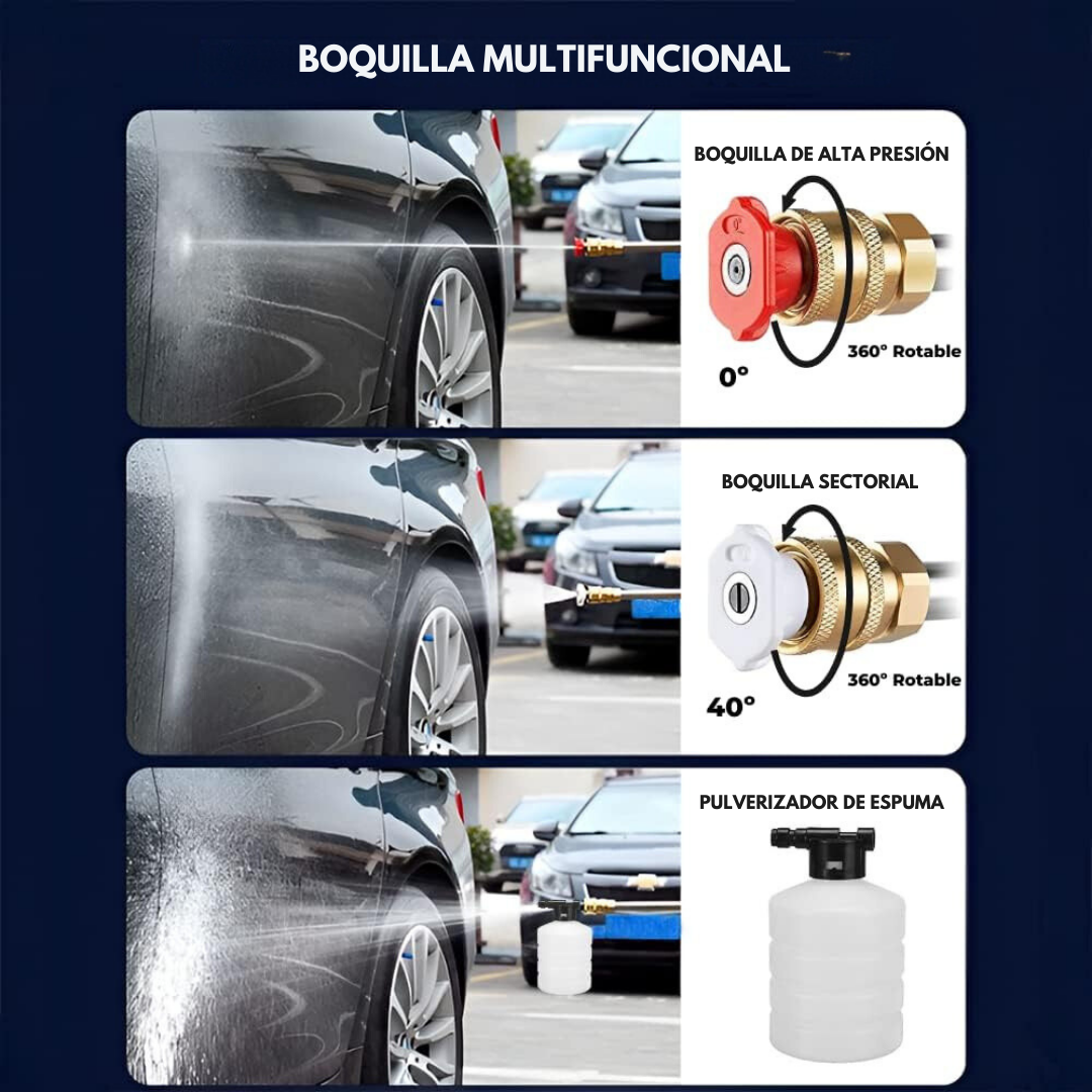 TurboWash GO™ – Hidrolimpiadora Portátil de Alta Presión + 2 Baterías