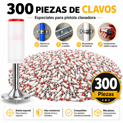 Pack de Clavos Especiales para Pistola Clavadora – 100, 200 o 300 Piezas
