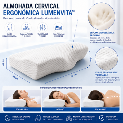 Lumen Vita™ Almohada Cervical Ergonómica Premium