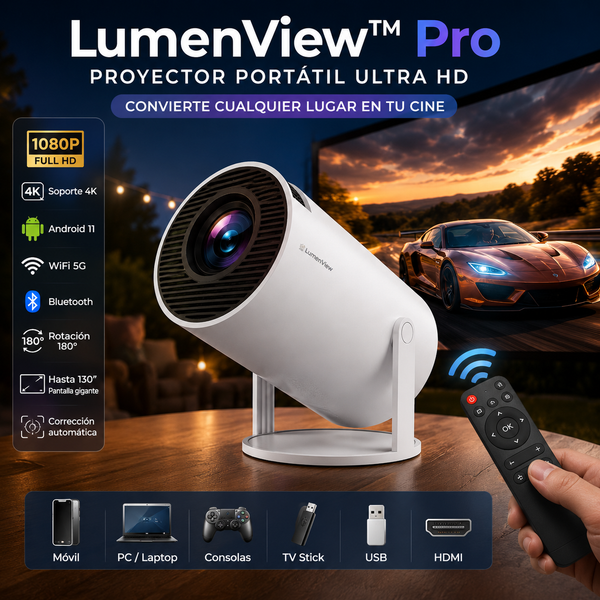 LumenView™ Pro Proyector Portátil Ultra HD