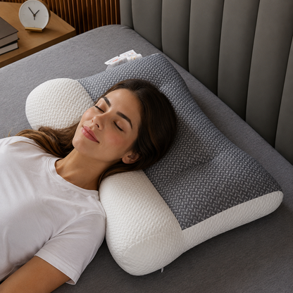 LumenDeep™ - La única almohada viscoelástica del mercado con soporte para la curvatura del cuello.